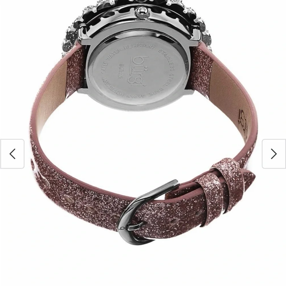 NWOT Burgi Silver and Pink Sparkle Unique Watch • Burning Man Sparkle Watch - Picture 4 of 8